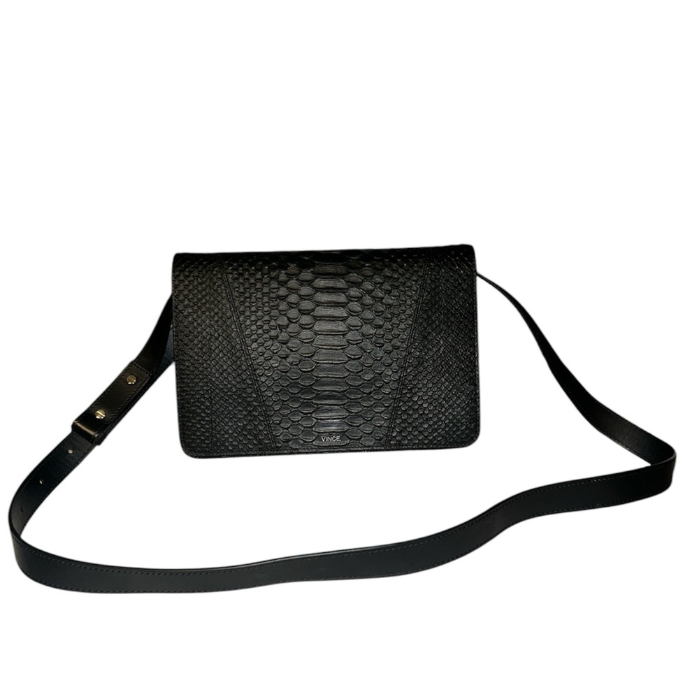 Vince Mod V Python-Embossed Leather Crossbody Bag… - image 1